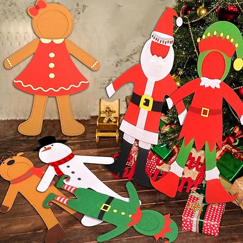 Miniatura 5 de 8 piezas de disfraz de muñeco de elfo de Navidad, muñeco de nieve de Papá Noel, muñeco de nieve, muñeco de jengibre, reno, elfo, ropa, accesorios de