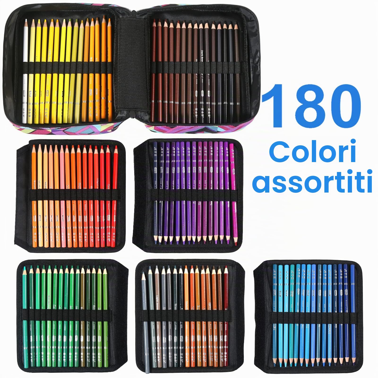 H & B 180 pezzi matite colorate a olio libro da colorare set artistico adulti