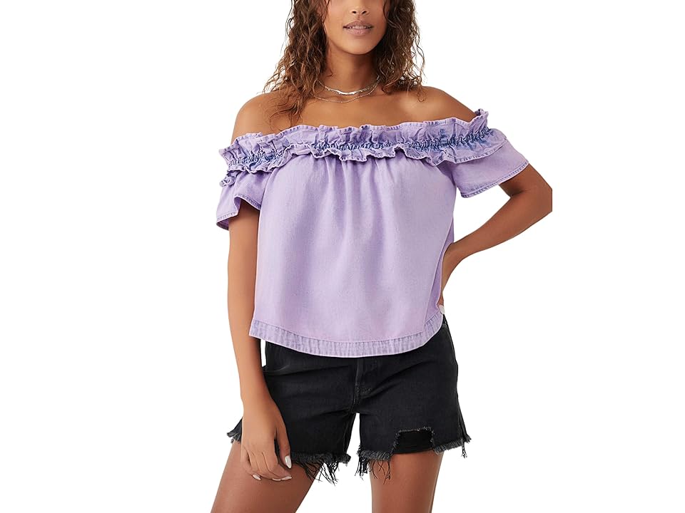 Free People Maxine Top (Orchid Overdye) Women's Clothing