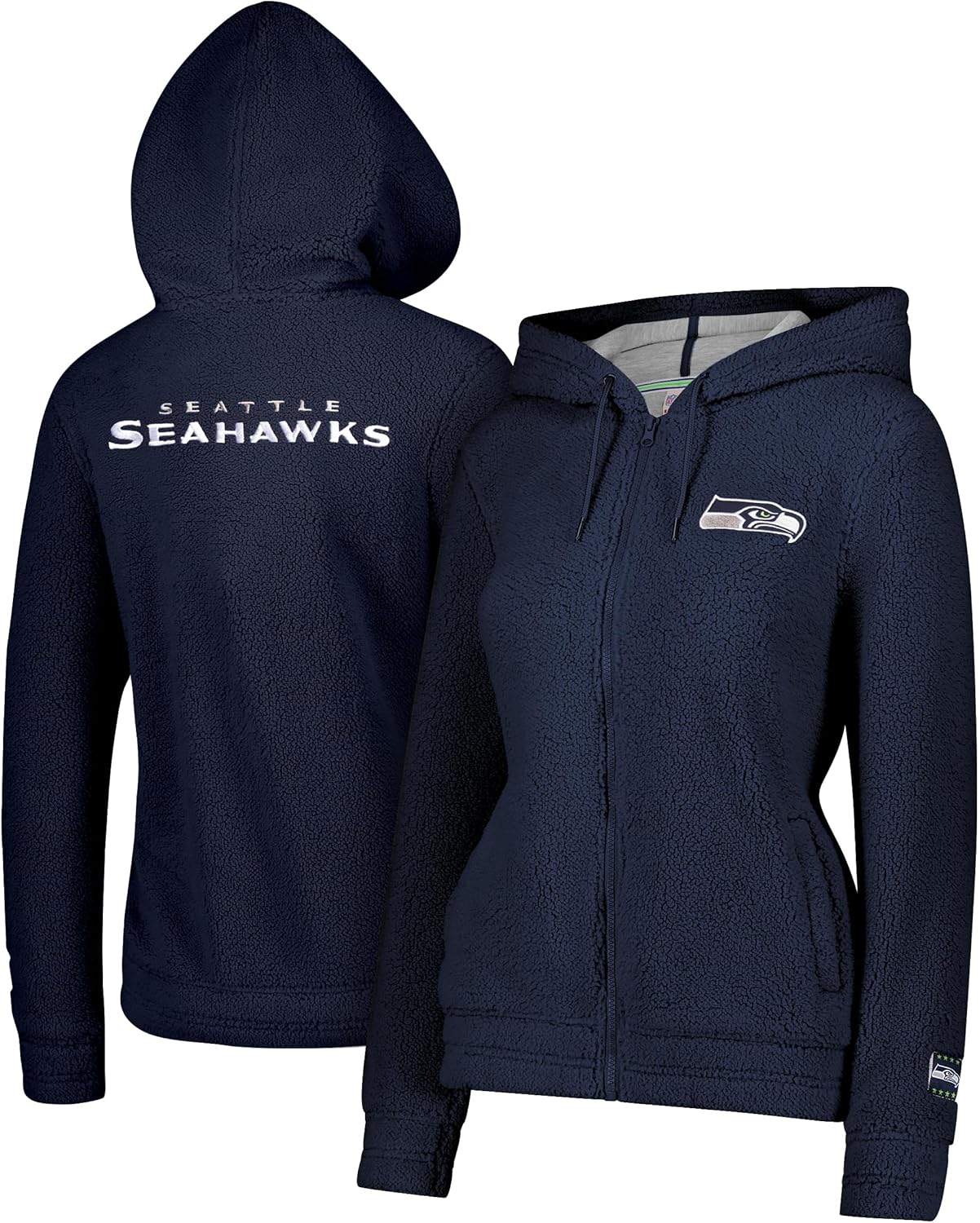 Ultra Game Women's NFL Official Super Soft Sherpa Full Zip Hoodie Sweatshirt Jacket