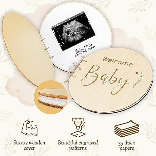 Miniatura 6 de Libro de invitados de madera para baby shower, alternativas, para niñas y niños, letrero de bienvenida para baby shower, libro de visitas, libro de