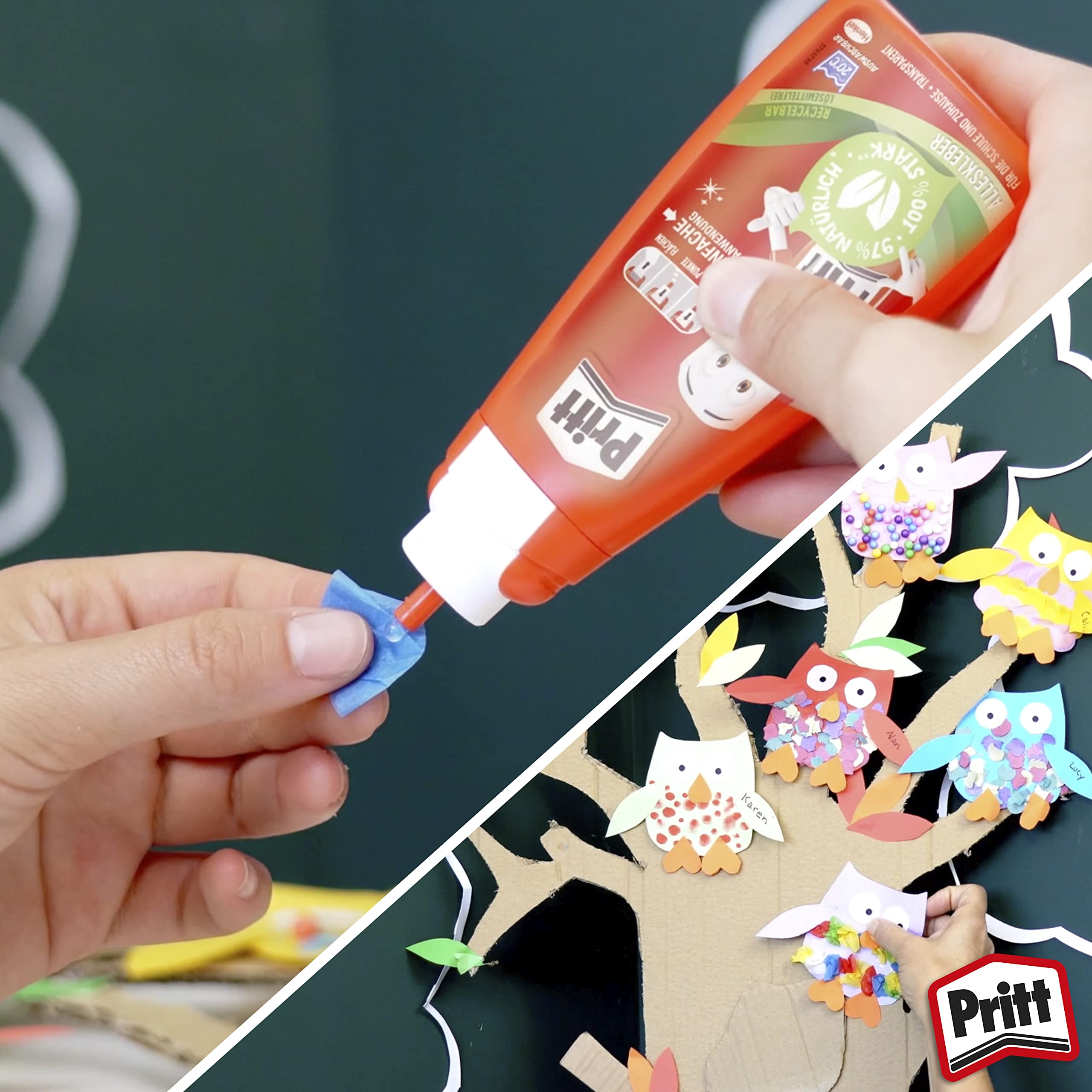 Pritt Alleskleber, schnell trocknender Kleber mit einfacher Anwendung, lösemittelfreier Flüssigkleber für Kinder, 2x100 g weißer Bastelkleber für viele Bastelmaterialien, 9H PAKA2