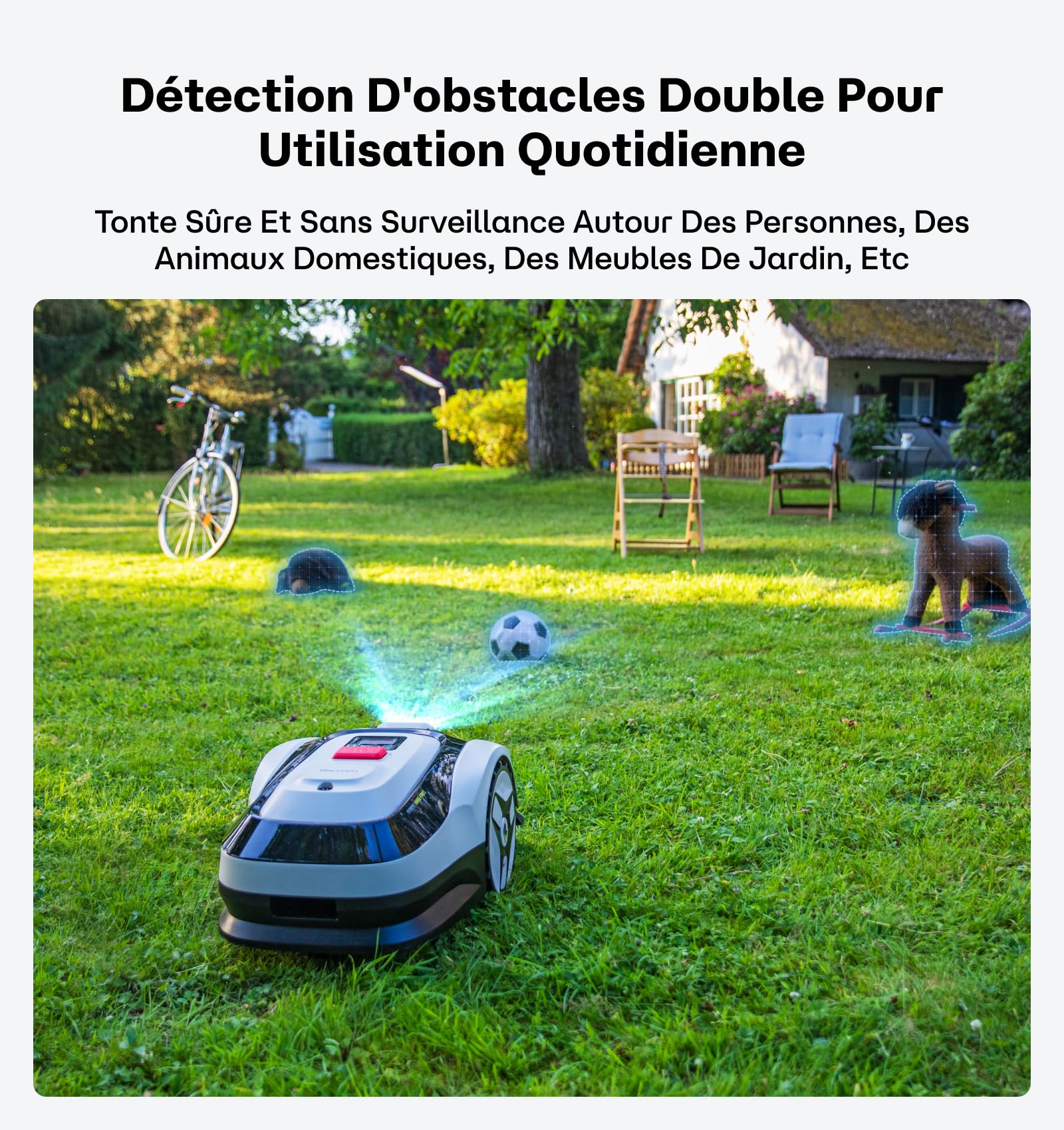 Raccoon 2 SE Robot Tondeuse 600m² Vision sans RTK Tonte en U Forme 5Ah Recharge Rapide 150mins Autonomie