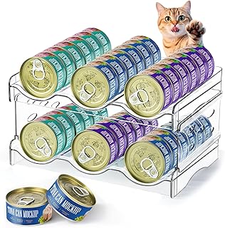 REFLYING Cat Food Can Organizer, Can Organizer for Pantry, Transparent C...