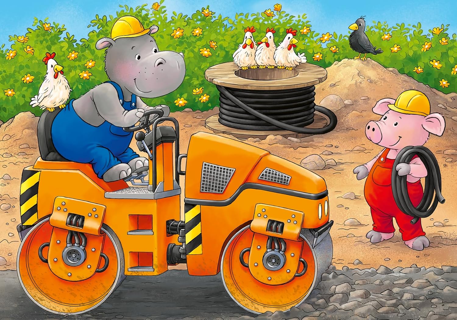 Ravensburger My First Puzzles – Construction Site Animals | 4-in-a-Box Toddler Jigsaw Puzzle Set | 2, 4, 6 & 8 Pieces | Ages 2+