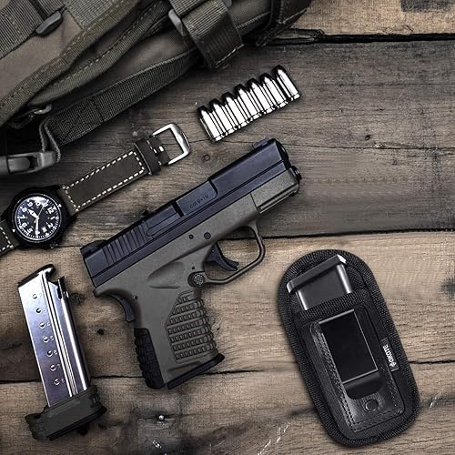 Miniatura 5 de 4-Pack Universal Magazine Holster Concealed Carry, IWB Handgun Mag Pouch, Single Double Stack Mags Holder Glock 17 19 26 43 Sig 1911 S&W M&P 9mm .40