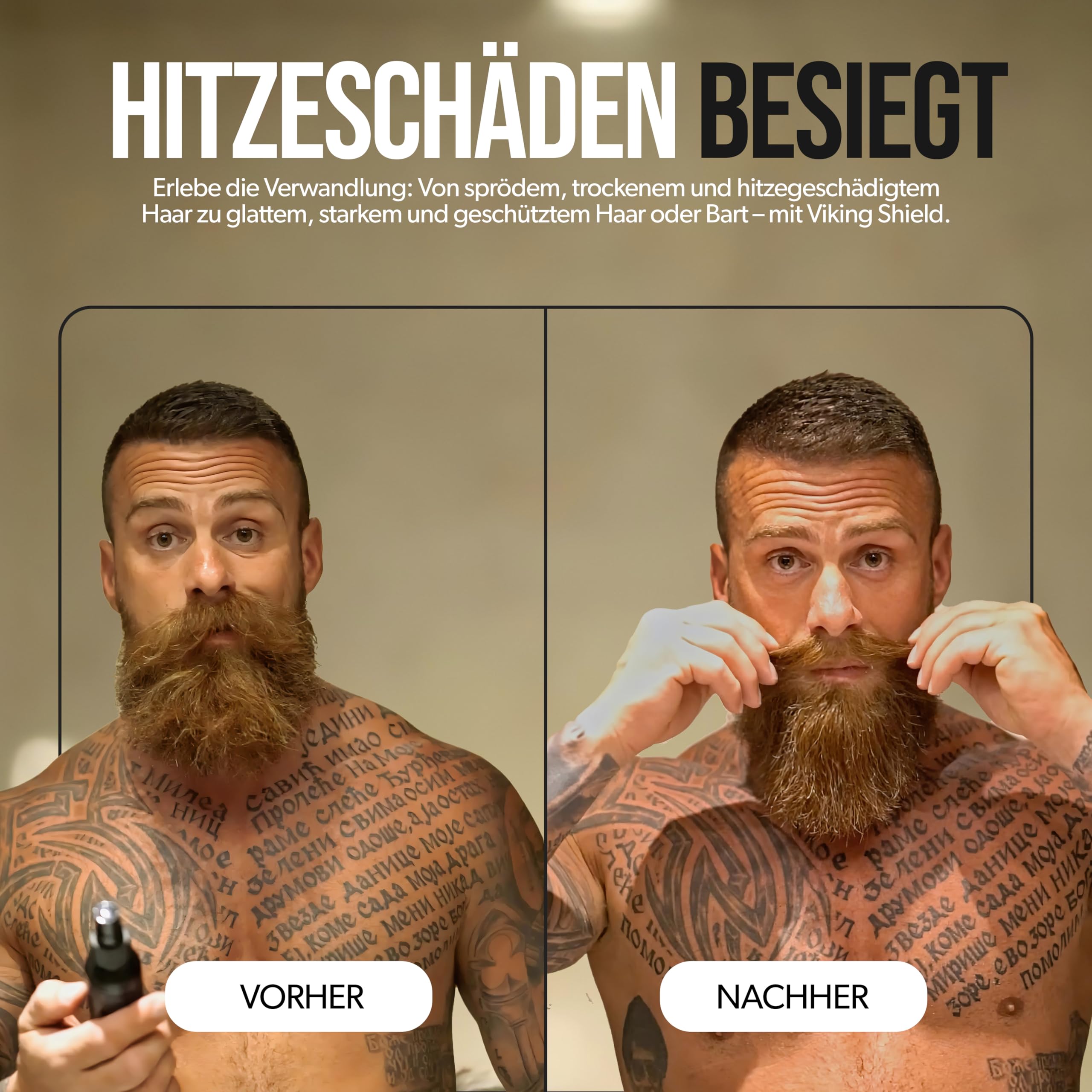 The Beard Struggle Hitzeschutzspray für Bart & Haar – Arganöl Spray schützt bis 230 °C – Bartpflege & Styling für Männer 120 ml