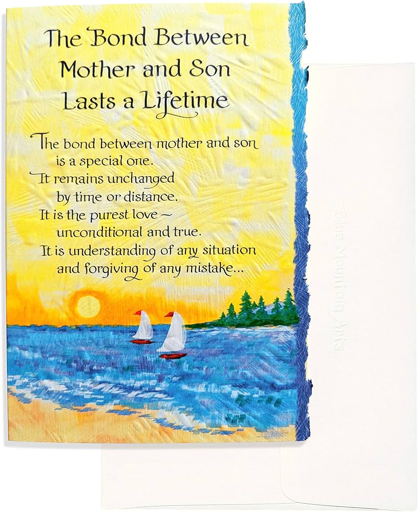 Amazon.com : Blue Mountain Arts Greeting Card “The Bond Between Mother and Son Lasts a Lifetime” Is the Perfect Birthday, Graduation, Mother's Day, or “Just Because” Card for a Mom or a