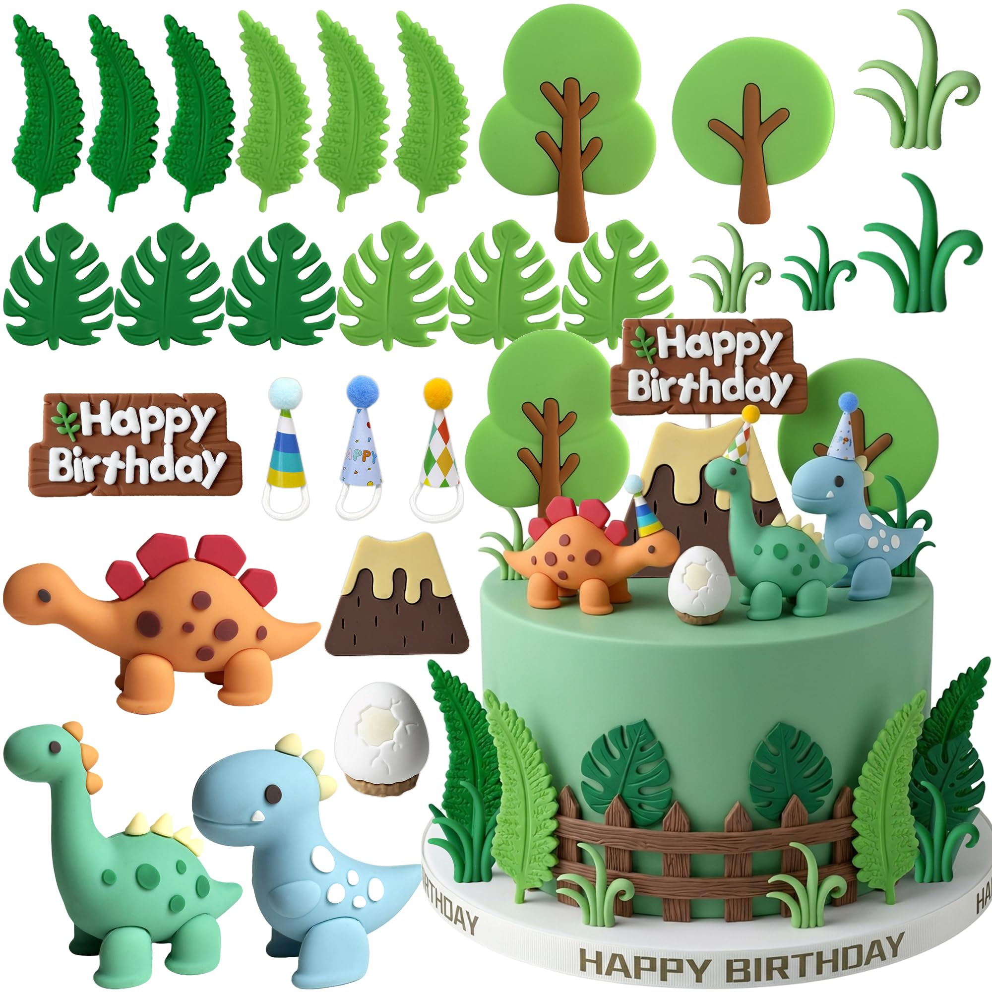 Photo 1 of Simpfo 27-Piece Dinosaur Cake Topper Set