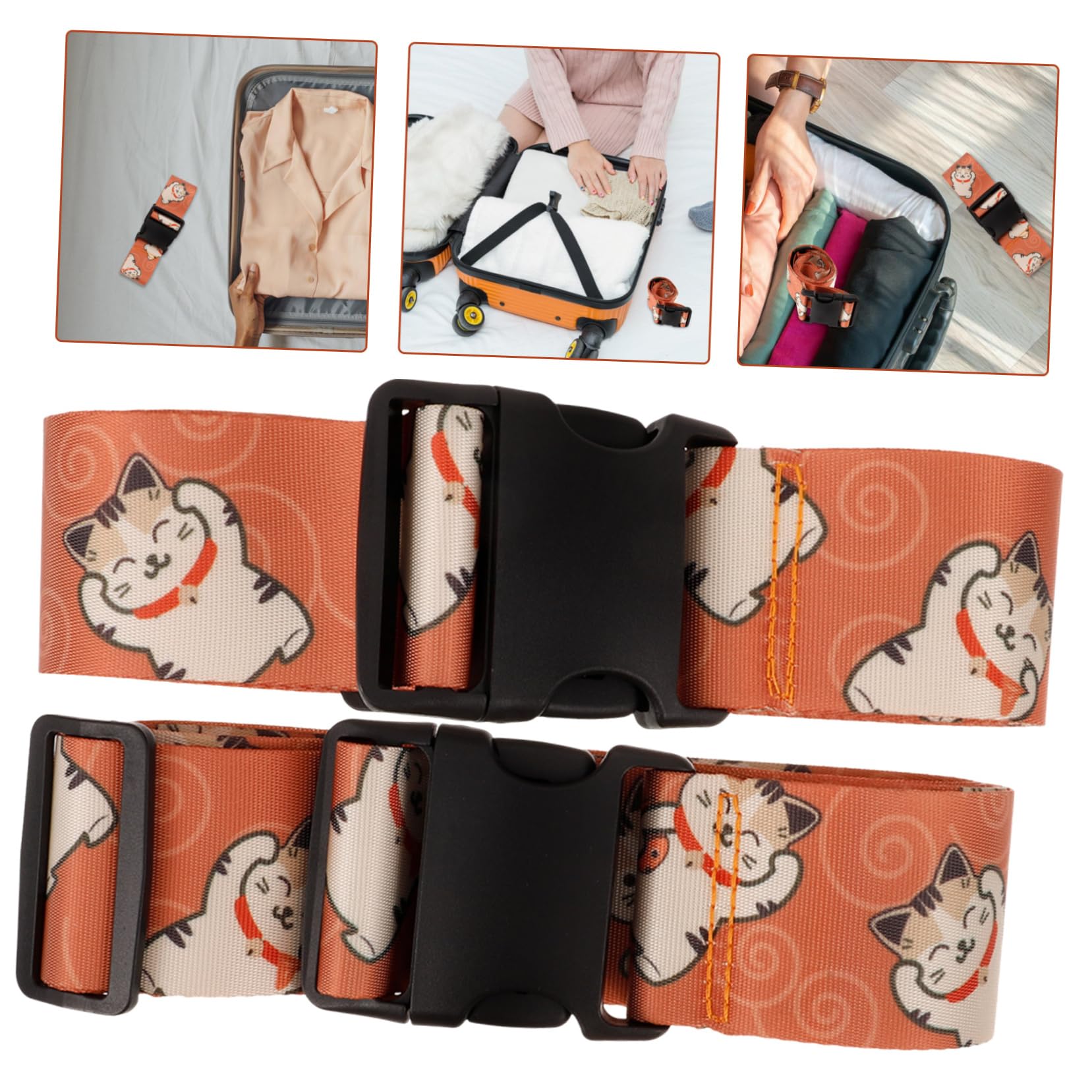 4stücke Luggage Strap Mit Katzenmuster Verstellbarer Gepäckgurt Für Koffer Reiseaccessoire Sicherung Und Bündelung Von Gepäck Für Vielreisende