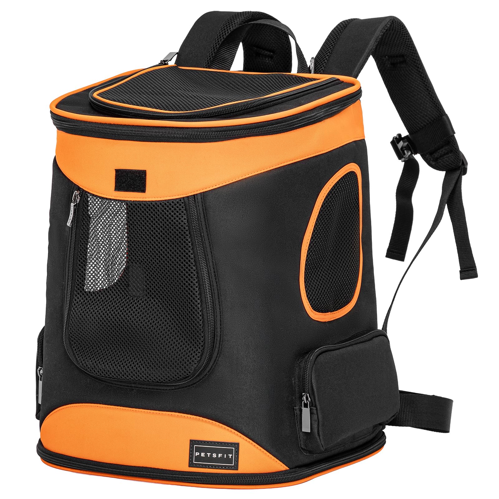 Petsfit Pet Backpack with Mesh Window, Dog Carrier Backpack with Two Shoulder Straps Front/Back Support, Travel Bag for Small Animals, 43cm x 32cm x 29cm