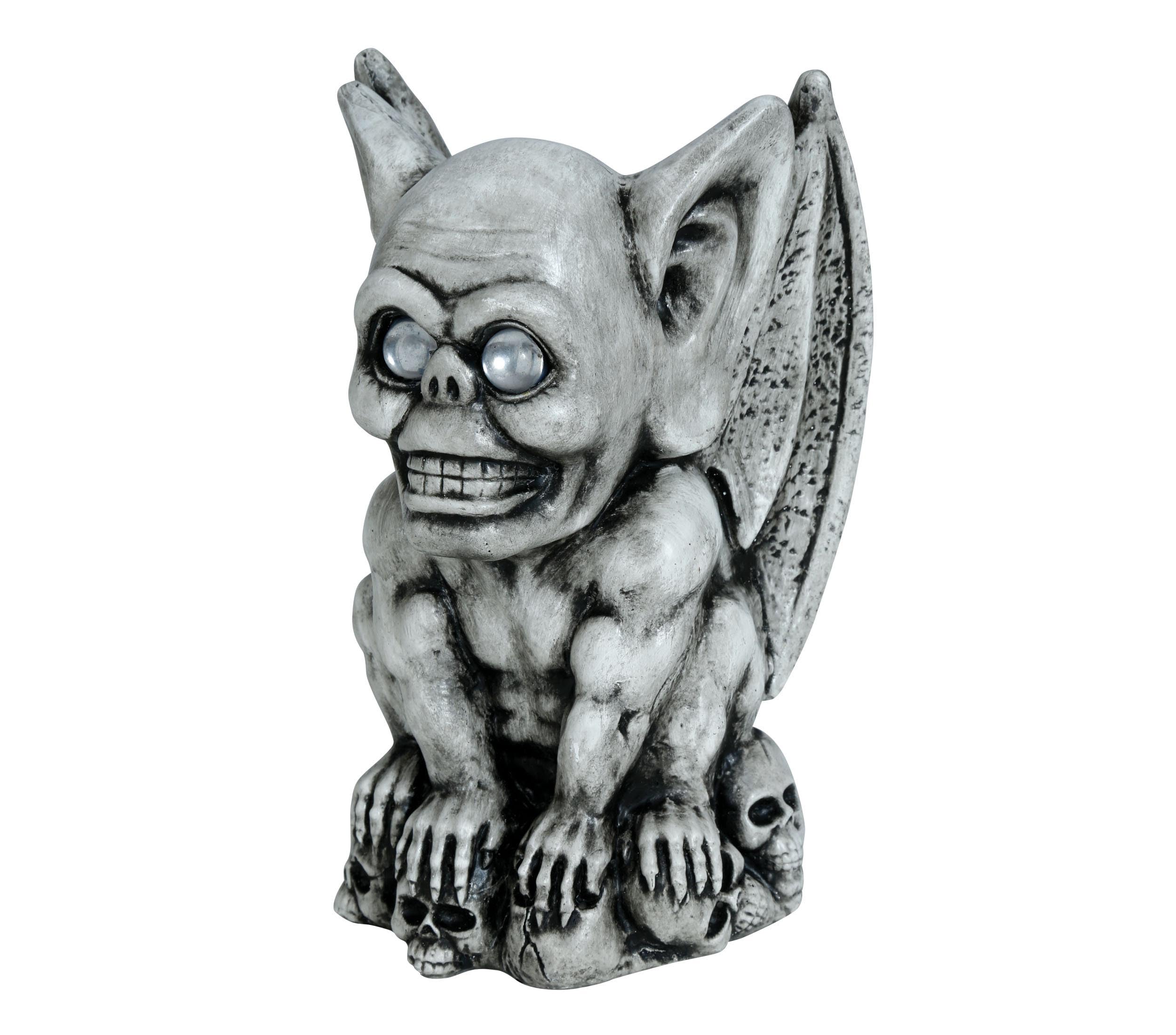 FIESTAS GUIRCA | Polyresin Gargoyle (20x12 cm) - Scary Decoration for Halloween and Terrifying Parties - Ideal for Props and Horror Scenes - Grey