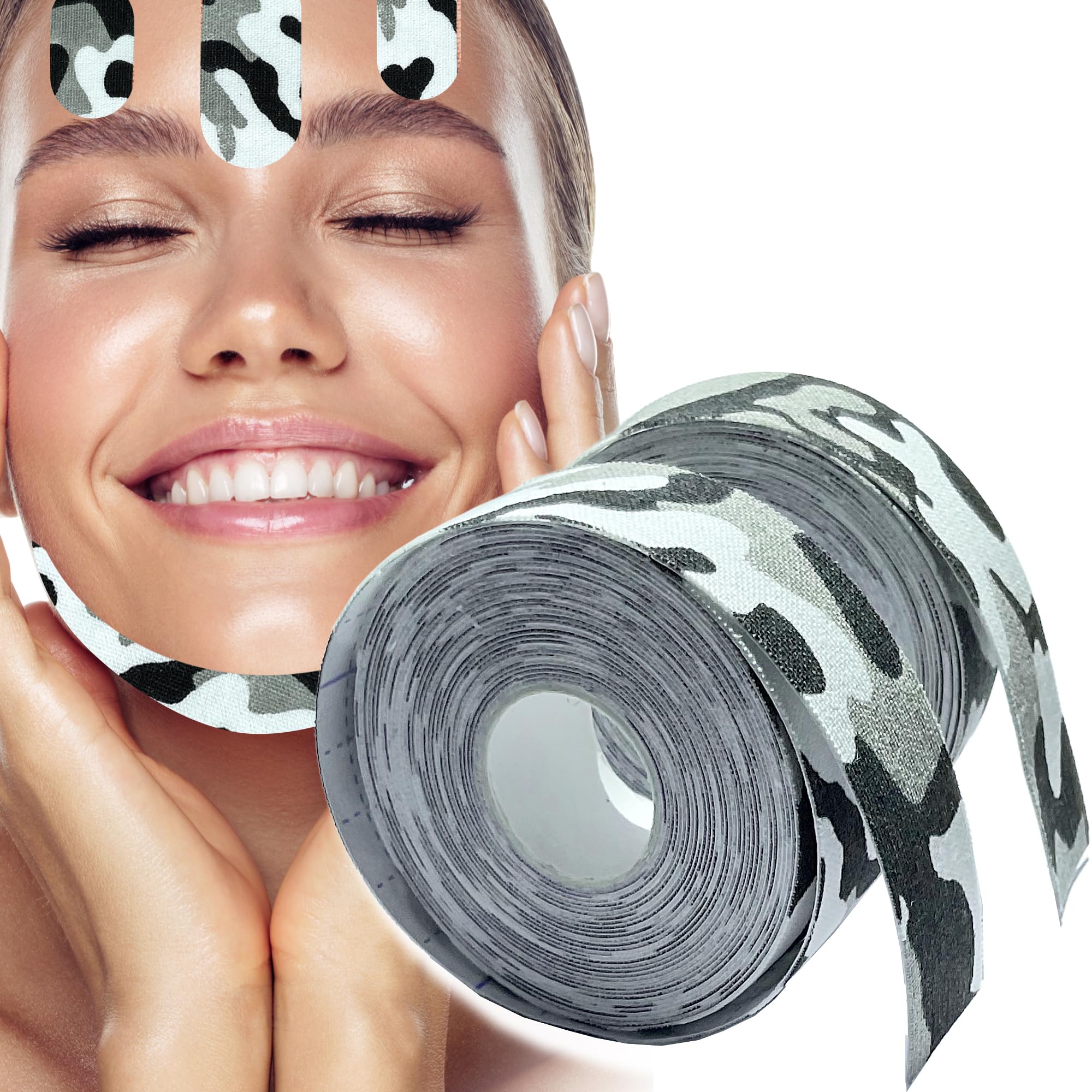 Akissos Face Lifting Tape Forehead Wrinkle Patches Reusable - Face Lift Tape - V Line Lifting Mask - Double Chin Reducer - Wrinkle Patches for Face Overnight - Lip Tape for Wrinkles - 2.5cm*5m