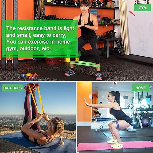 Vista 5 de Resistance Bands Set, Workout Bands with Handles, Door Anchor, Ankle Straps and Carry Bag, Exercise Bands for Shape Body and Home Workouts Variado