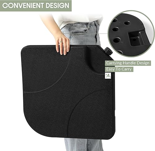 Vista 7 de WestinTrends Paraguas universales de 4 piezas con base cuadrada en voladizo para patio al aire libre, pesos resistentes, relleno de agua o arena