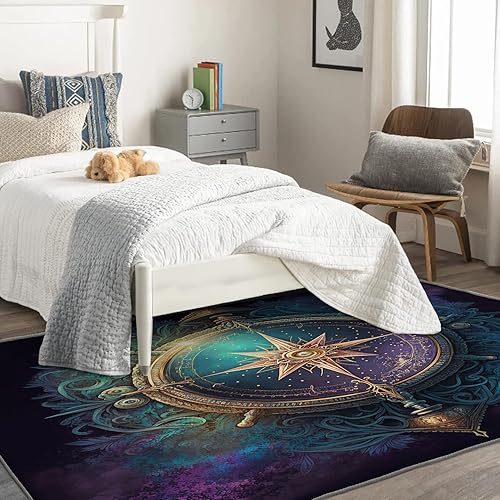 Miniatura 9 de Alfombra de árbol de la vida de 3 x 5 pies, alfombra Yin Yang, alfombras de árbol de vida para sala de estar, dormitorio, alfombra en blanco y