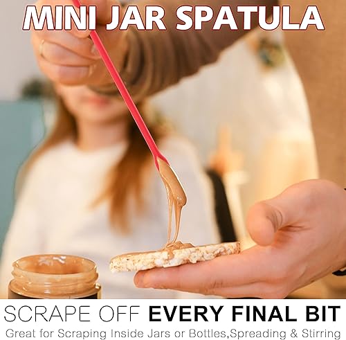 Miniatura 3 de Anaeat Mini Espátulas de Silicona  Juego de 4 Raspadores Pequeños Multifuncionales para Cocina Agitador de Loción Espátula Pequeña de Maquillaje y