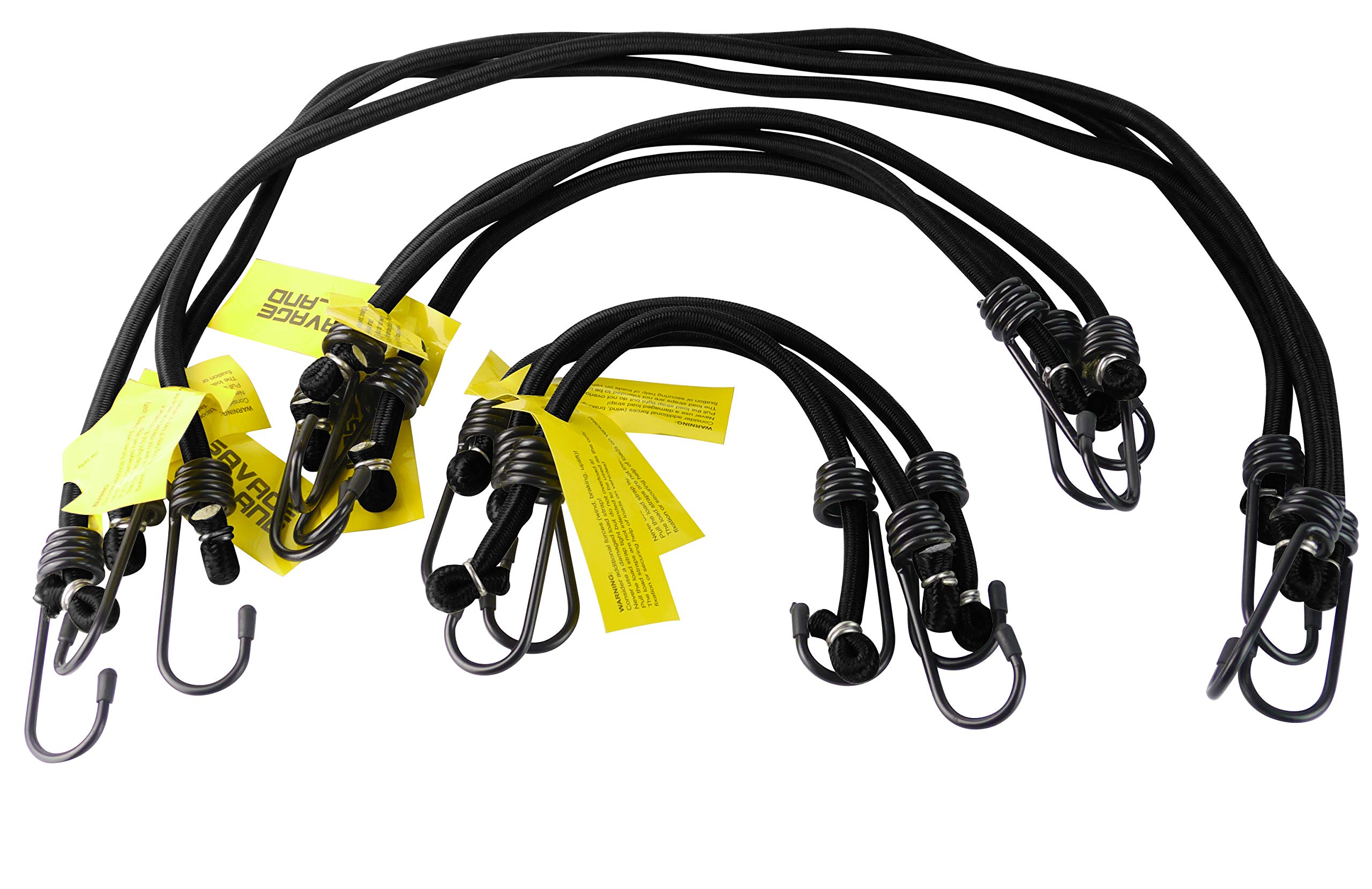 Savage IslandSavage Island Extra Strong Olive Green with Hooks on Both Ends Elastic Garden Car DIY Luggage Outdoor Camping - 3 x 30 cm, 3 x 45 cm + 3 x 75 cm