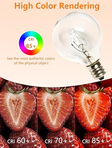 Miniatura 3 de Bombillas de repuesto G40, bombillas de globo de 5 W que se adaptan a la base de tornillo de candelabro E12C7, bombillas pequeñas transparentes de