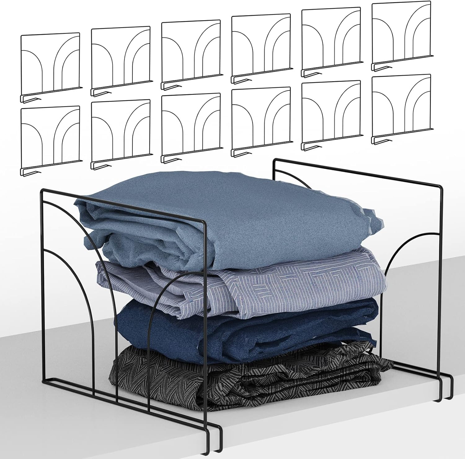 Buy ETELI 12 Pces Shelf Dividers for Closet Organization Metal Closet