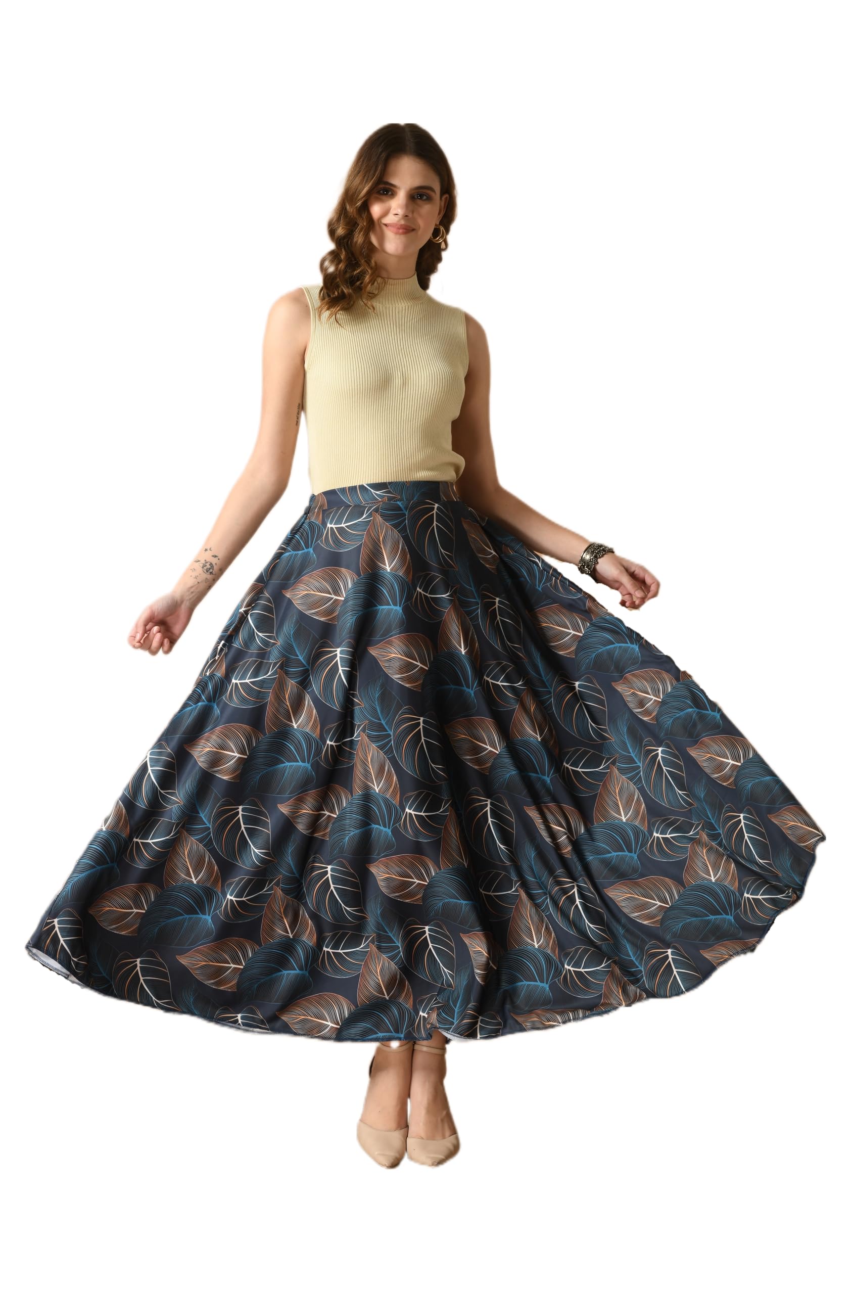 vagisha Designer Lehanga Style Full Flared Printed Long Skirts for Women's/Girls/Ladies |Western Skirt|-picture-25