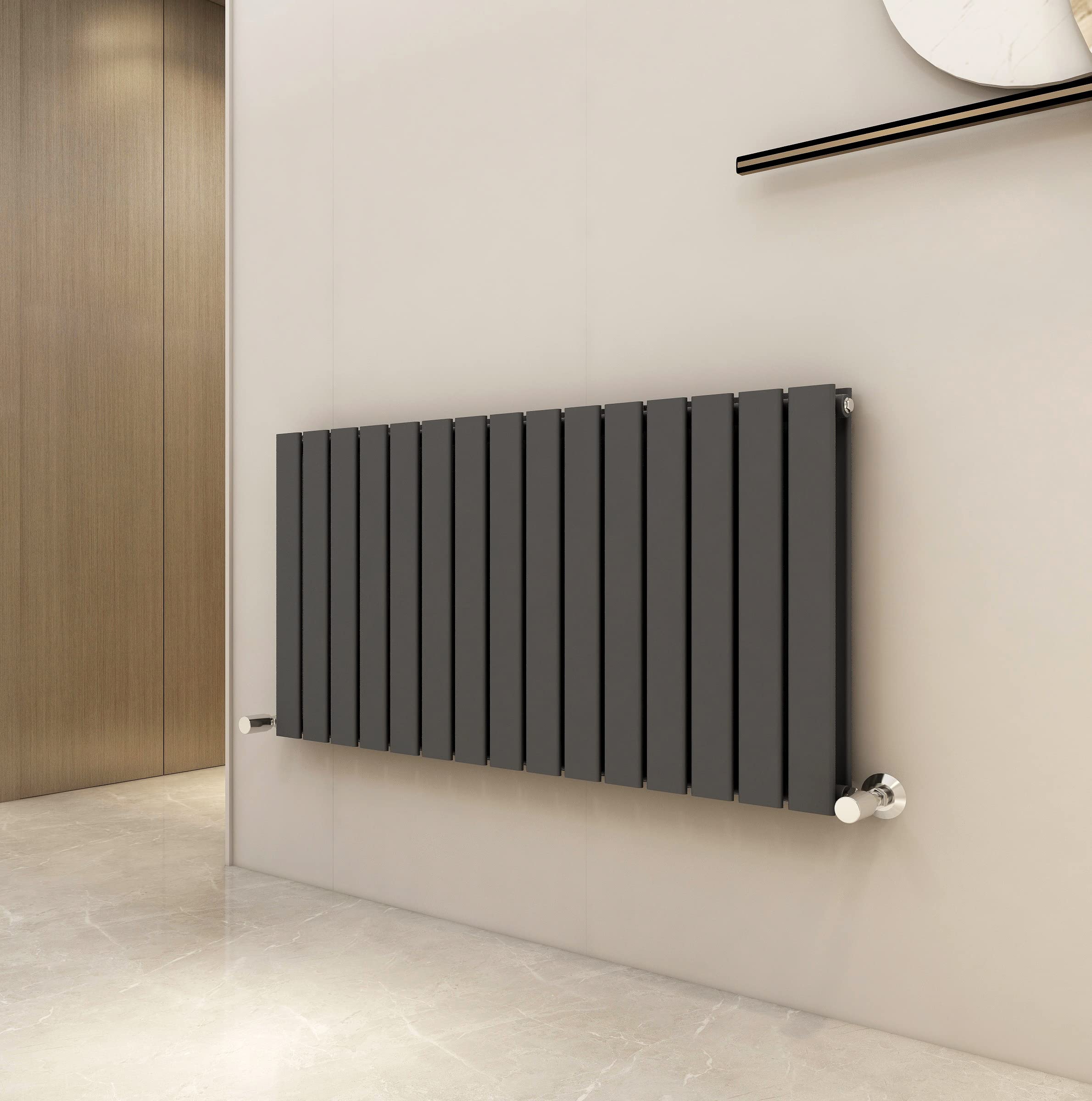 Mcc (, 600X1020 Mm Double) Radiator Horizontal Vertical Designer Flat Panel Central Heating Radiator Heater Grey