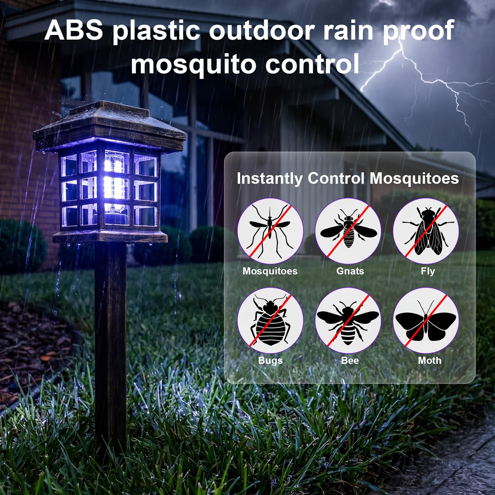 12 Stück Solar Insektenvernichter für den Außenbereich, wasserdicht, 2-in-1 Mückenzapper, solarbetriebene Mückenfalle, Abwehrlampe, tötet Insekten, LED-Lampe, warmes violettes Licht für Garten