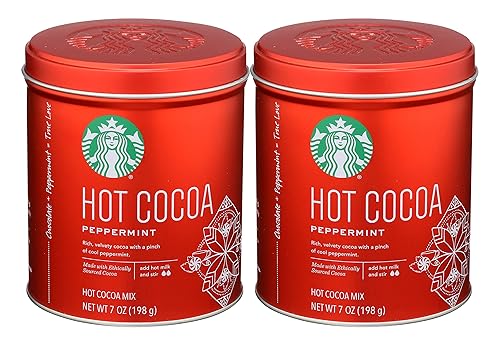 Starbucks Lata de mezcla de cacao caliente, mezcla de cacao caliente de menta, lata de 7 onzas (paquete de 2)