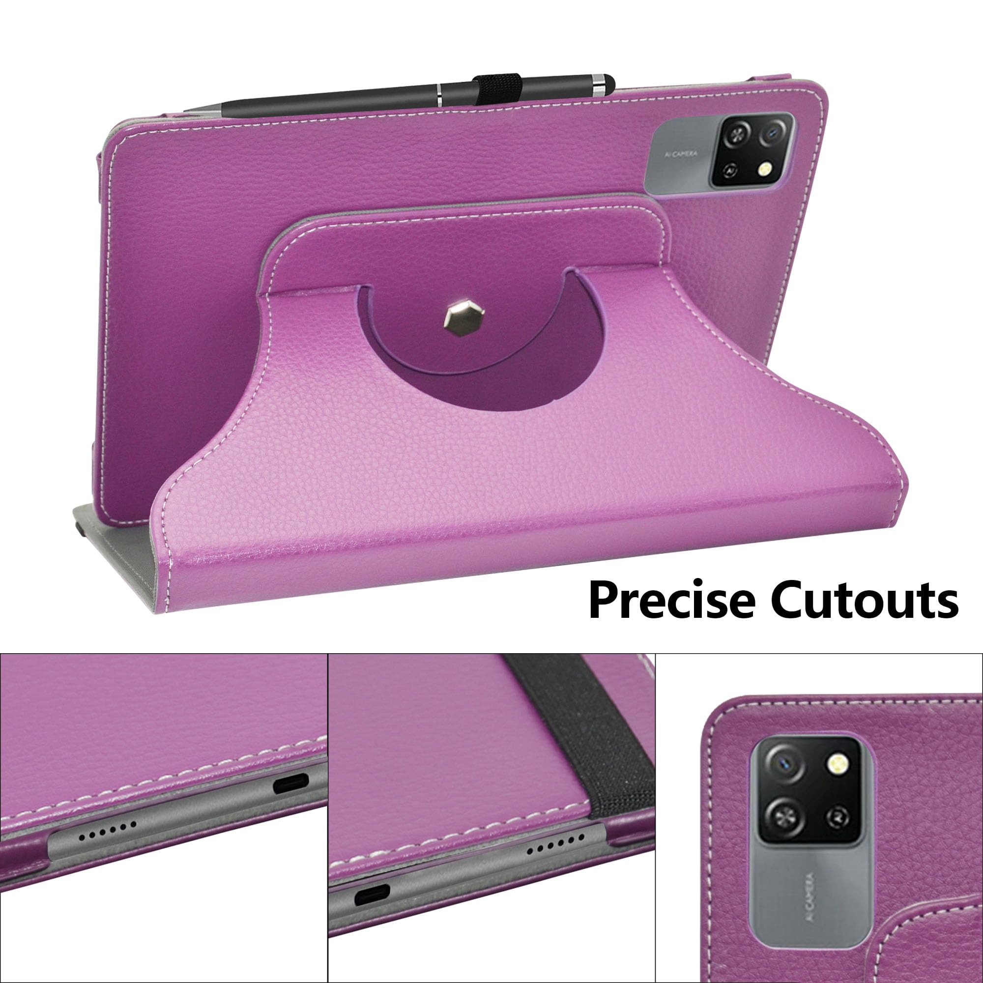 Custodia per Blackview Tab 60 Pro 10.1 Pollici, Cover Tablet Blackview Tab 60 Pro, Copertura Protettiva Pieghevole con Supporto per Matita e Cinturino da Polso, Protezione Completa. (Marrone