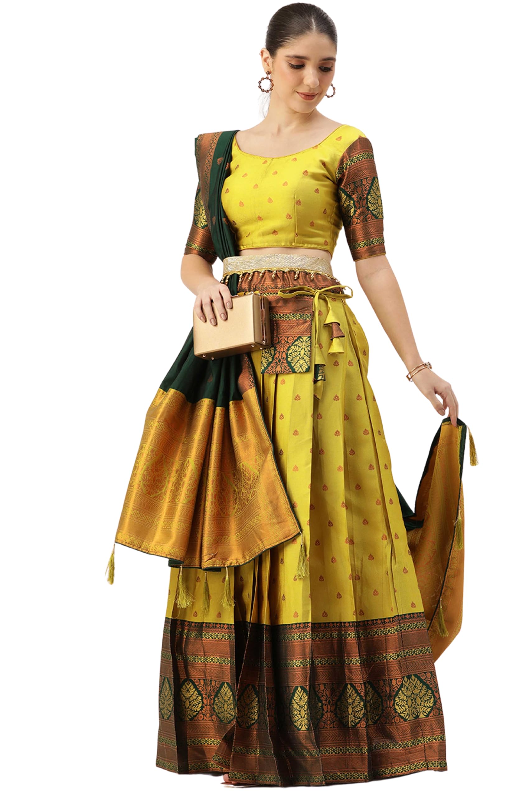 fabcartz Traditional South Indian Half Saree for Women's-picture-49