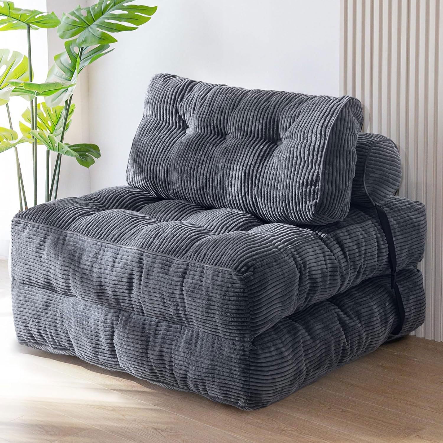 Składana sofa rozkładana – przenośne krzesło 4 w 1 z poduszką, worek do siedzenia, kanapa bez kości, składane sofy do małych pomieszczeń, łóżko dla gości do sypialni i salonu