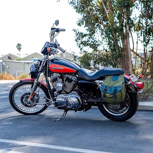Miniatura 6 de Nomad USA Quick-Easy - Alforjas de lona para motocicleta, ajuste universal, color negro