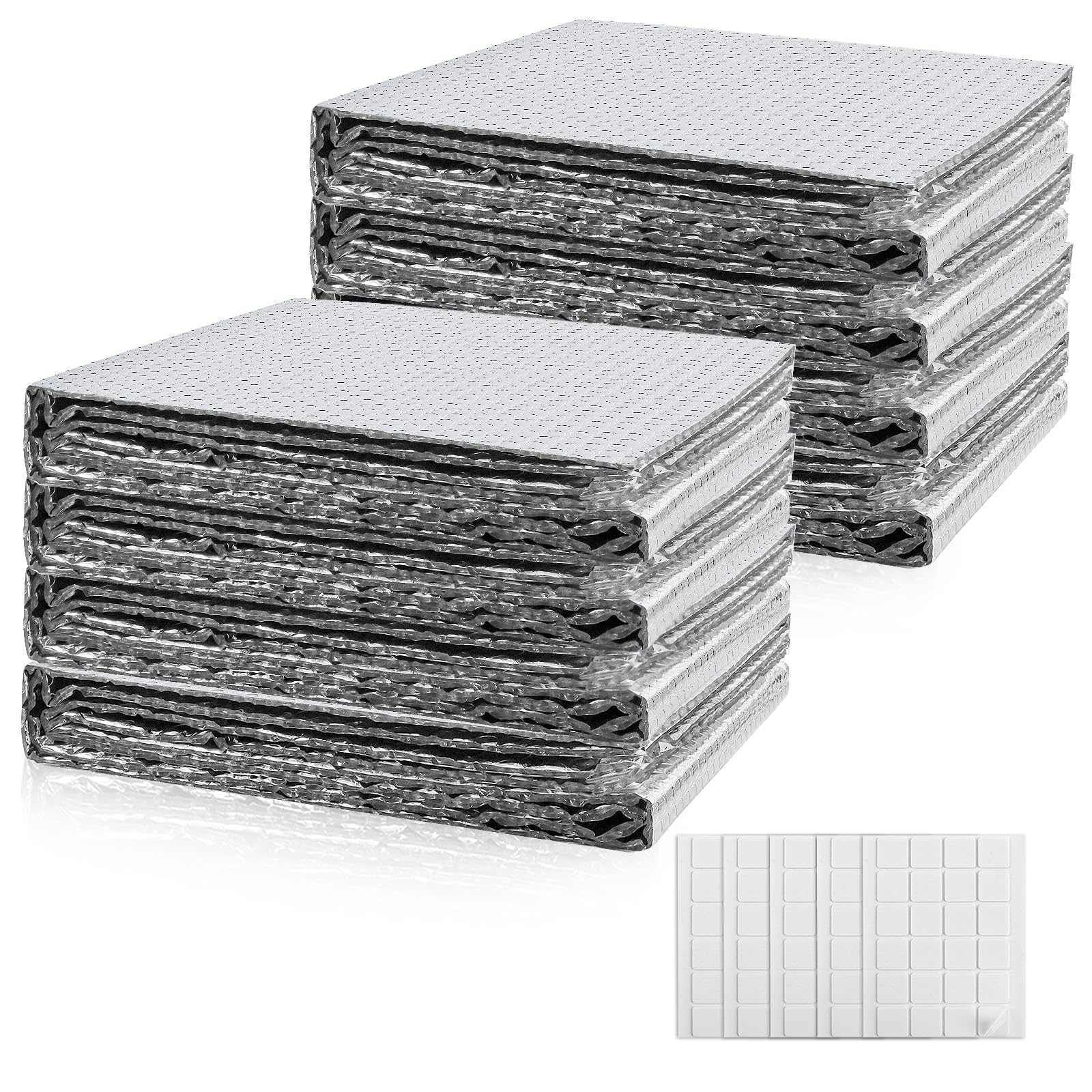 Foglio isolante riflettente a bolle, spessore 6 mm, in alluminio a doppia bolla, kit di pannelli isolanti per porte del garage, barriera radiante per finestre, tetto, parete sottotetto (61 x 137 cm, 8