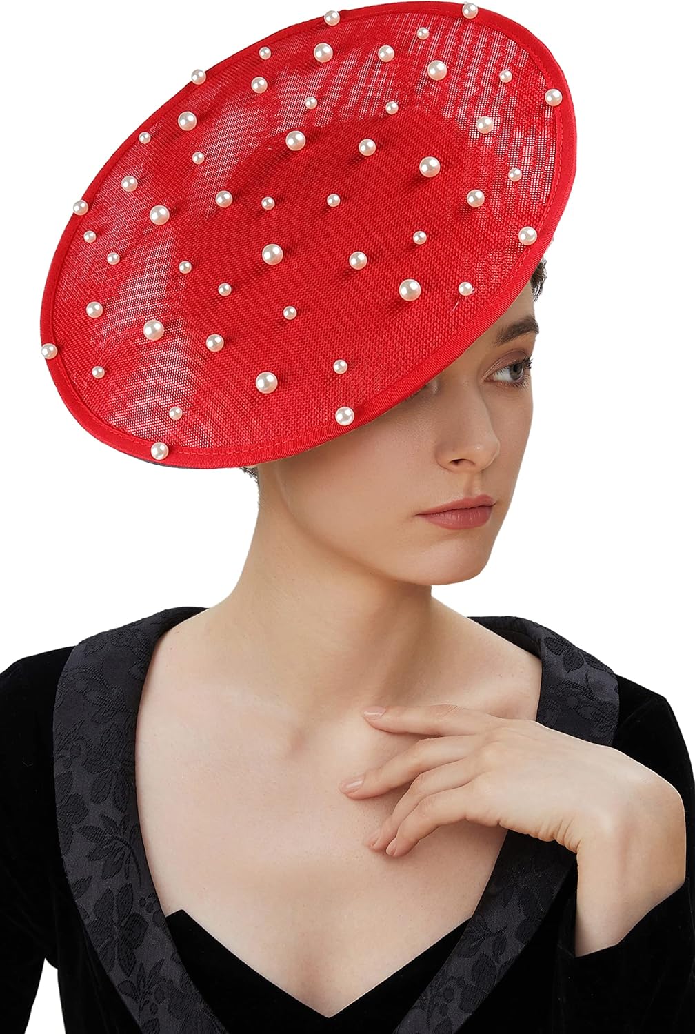 Coucoland Fascinator Hat Cocktail Tea Party Fascinator Derby Headband Flat Kentucky Fascinators for Wedding