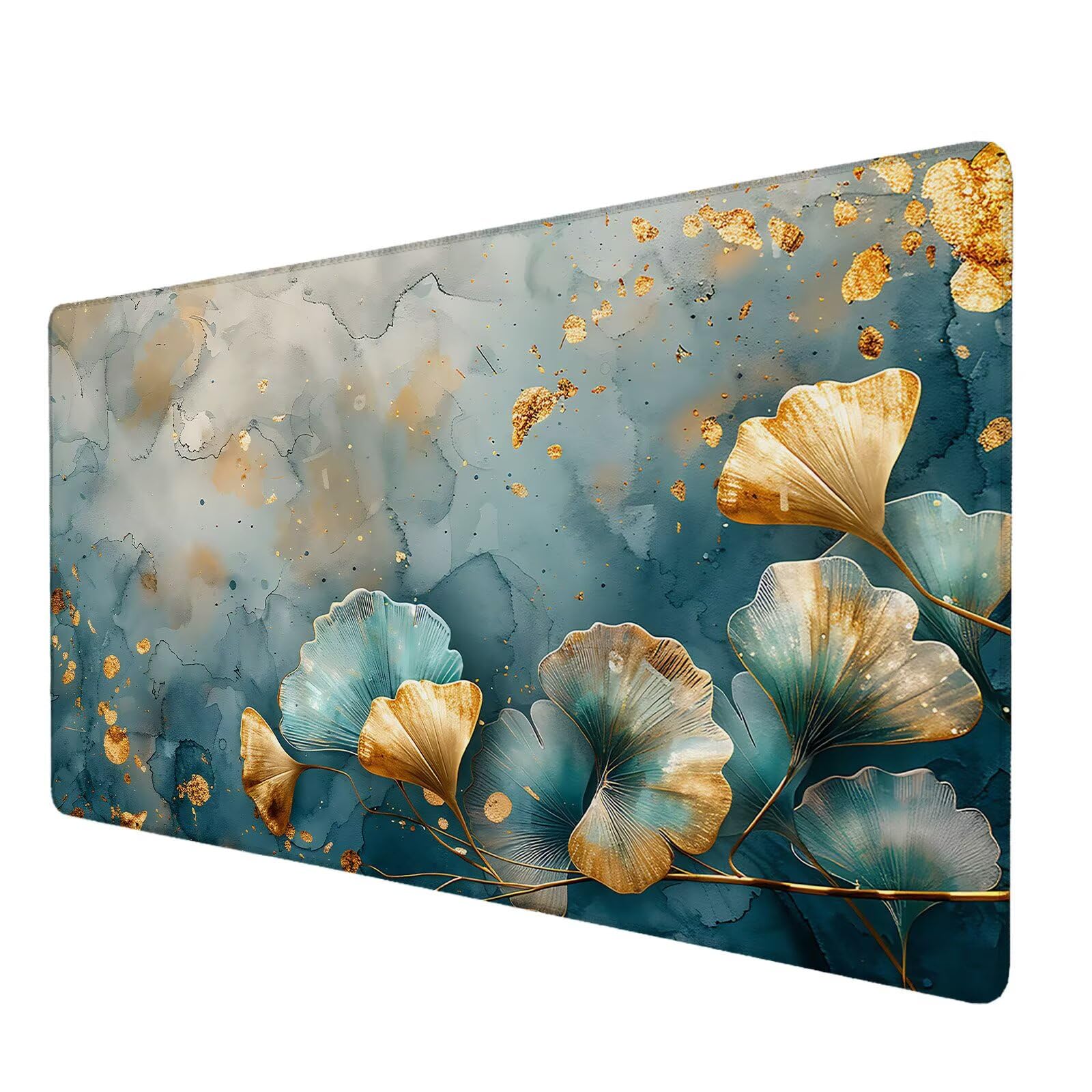 Alfombrilla Ratón Gaming, 1500x600x4 mm Alfombrilla Ratón XXL Retro, Impermeable Alfombrilla Escritorio con Tela de Micro Tejido Superior, Base Antideslizante, Mousepad para Juego (Gingko Biloba) G-5