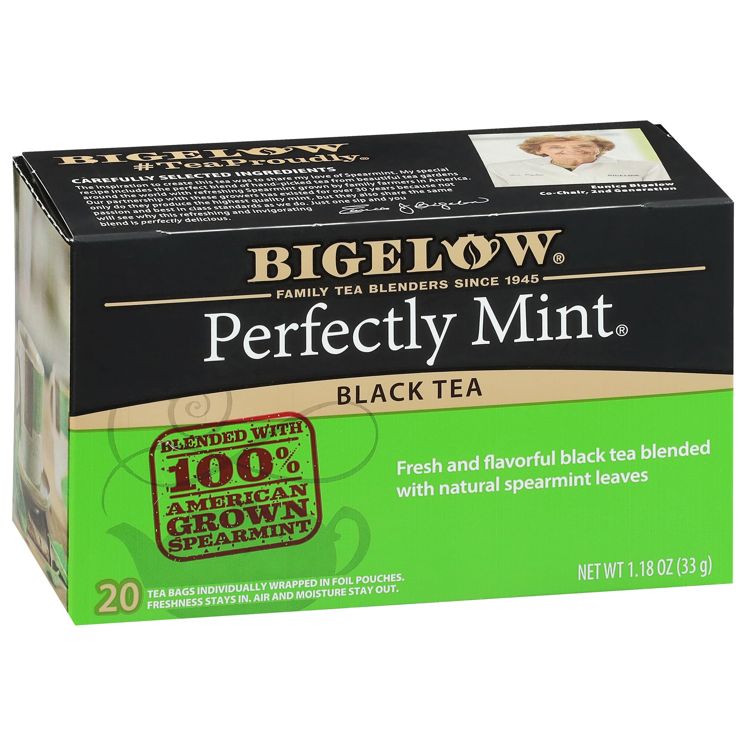 Bigelow Tea Perfectly Mint Black Tea, 20 Count (Pack of 6)