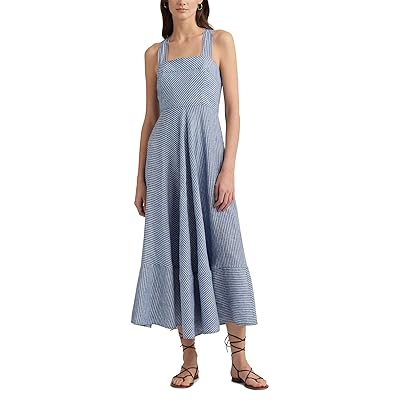 Lauren Ralph Lauren Pinstripe Linen Sleeveless Dress Women