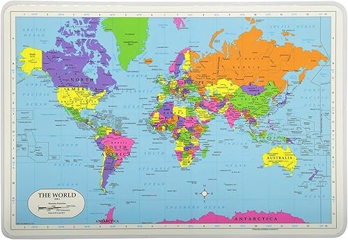 Miniatura 4 de Manteles educativos laminados sin dolor para niños presidentes de Estados Unidos, mapa del mundo