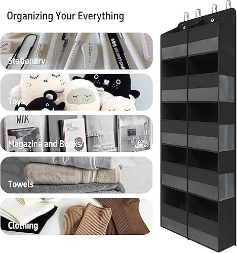 Miniatura 6 de Giraffe Creation Organizador colgante para colgar sobre la puerta con 10 bolsillos de gran capacidad, almacenamiento ideal para armario, baño,