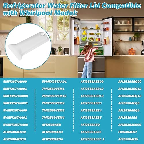 Miniatura 4 de WP67006331 Tapa de filtro de agua apta para refrigerador Whirlpool 67006331 1187210 12960301 AH2069874 EA2069874 PS2069874