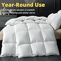 Vista 7 de ELNIDO QUEEN® Edredón de fibra de plumón tamaño Queen – Relleno de edredón blanco esponjoso para todas las estaciones – Lujoso edredón de cama