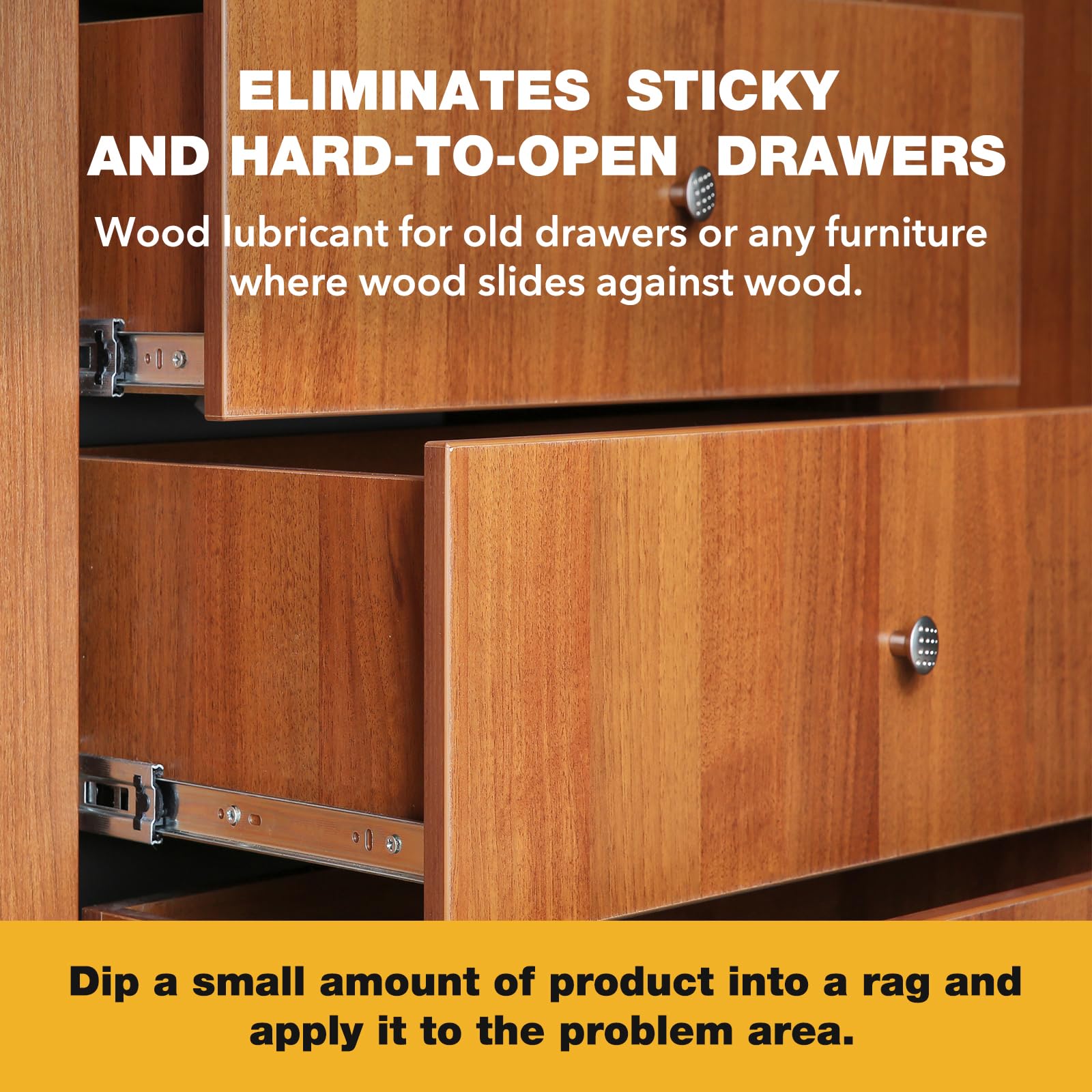 Wood Lubricant For Home Projects, 7 Oz Multi-Purpose Paste Wax For Wood - Drawer & Door Hinge Lubricant - Dresser, Cabinet, Guitar, Puzzle, Chair Lubricant - Eliminate Sticking & Noise