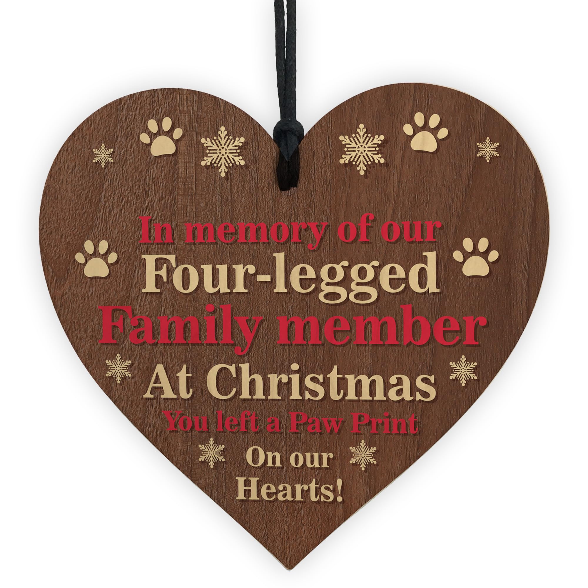 Red Ocean Pet Memorial Christmas Tree Decoration Bauble, In Loving Memory, Dog Memorial Bauble, Cat Memorial Plaques, Memorial Tree Decoration Wooden Hanging Bauble Gifts