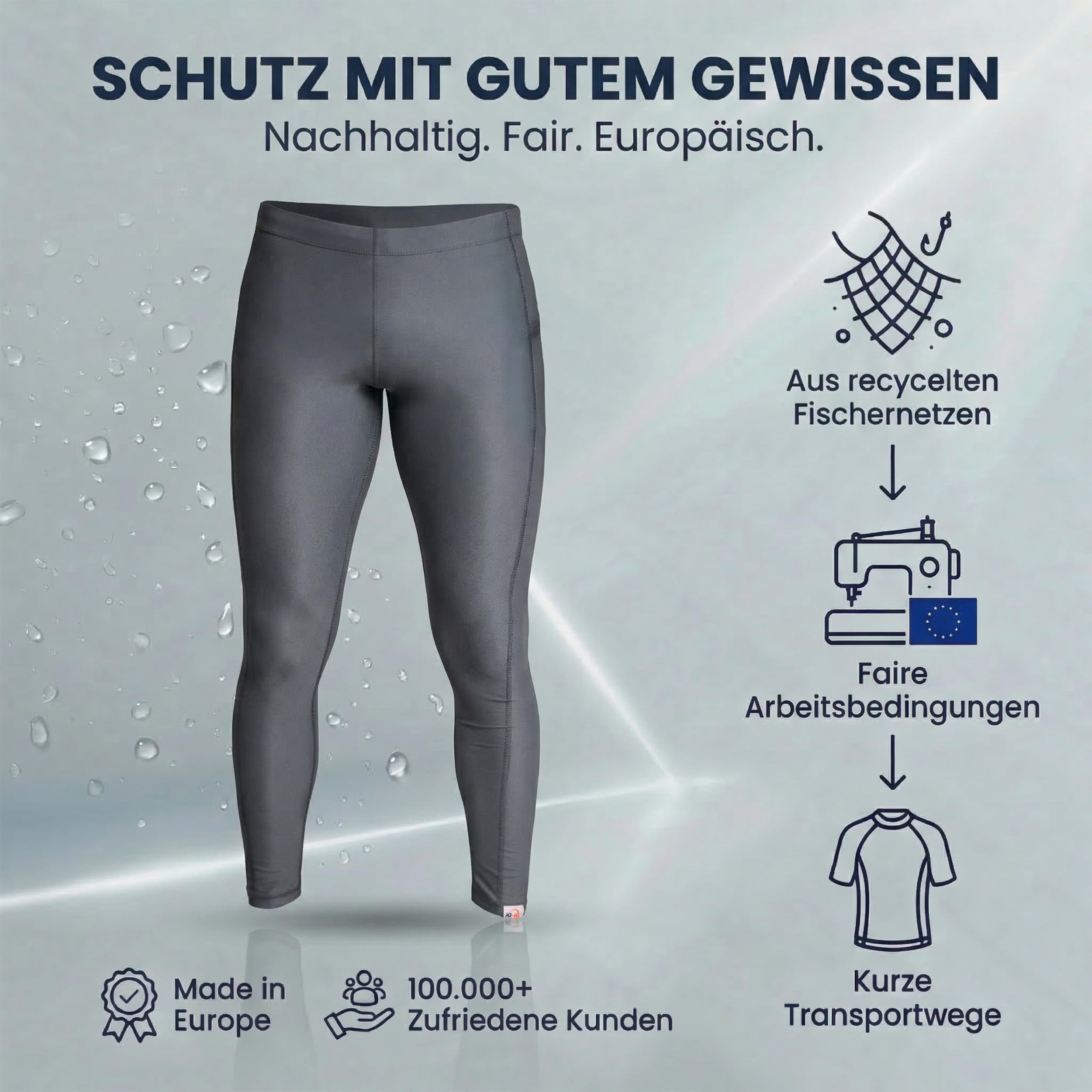iQ-UV Badehose für Herren Lang – Lange Schwimmhose für Herren mit UPF 50+ UV-Schutz – Lange Stretch Badehosen mit Handytasche – Badeshorts in lang, elastisch & schnelltrocknend