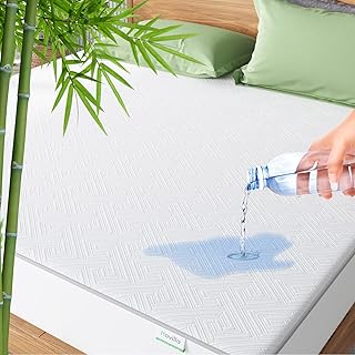 Novilla Queen Mattress Protector Waterproof, Bamboo Mattress Protector Queen Size Cooling Fitted Mattress Pad Cover Skid R...