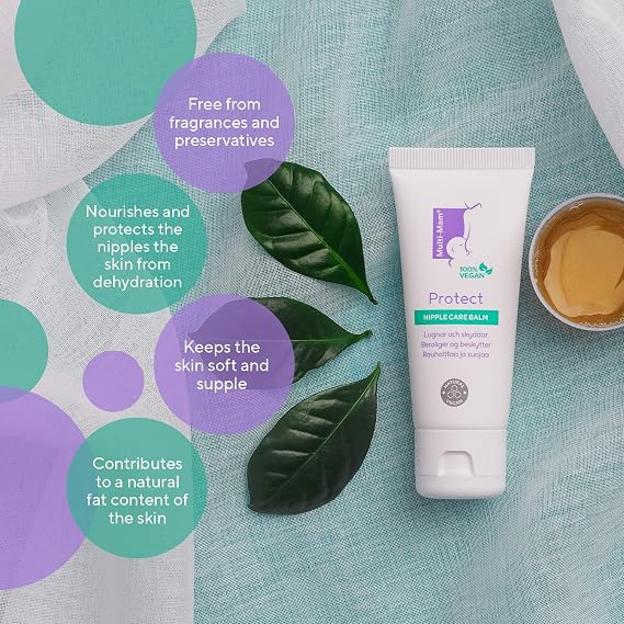 Multi-Mam Balm Nipple Cream, Protect Nipples From Breastfeeding, Soothes Irritated and Cracked Nipples, Use Before and After Breastfeeding, 30 ml Tube