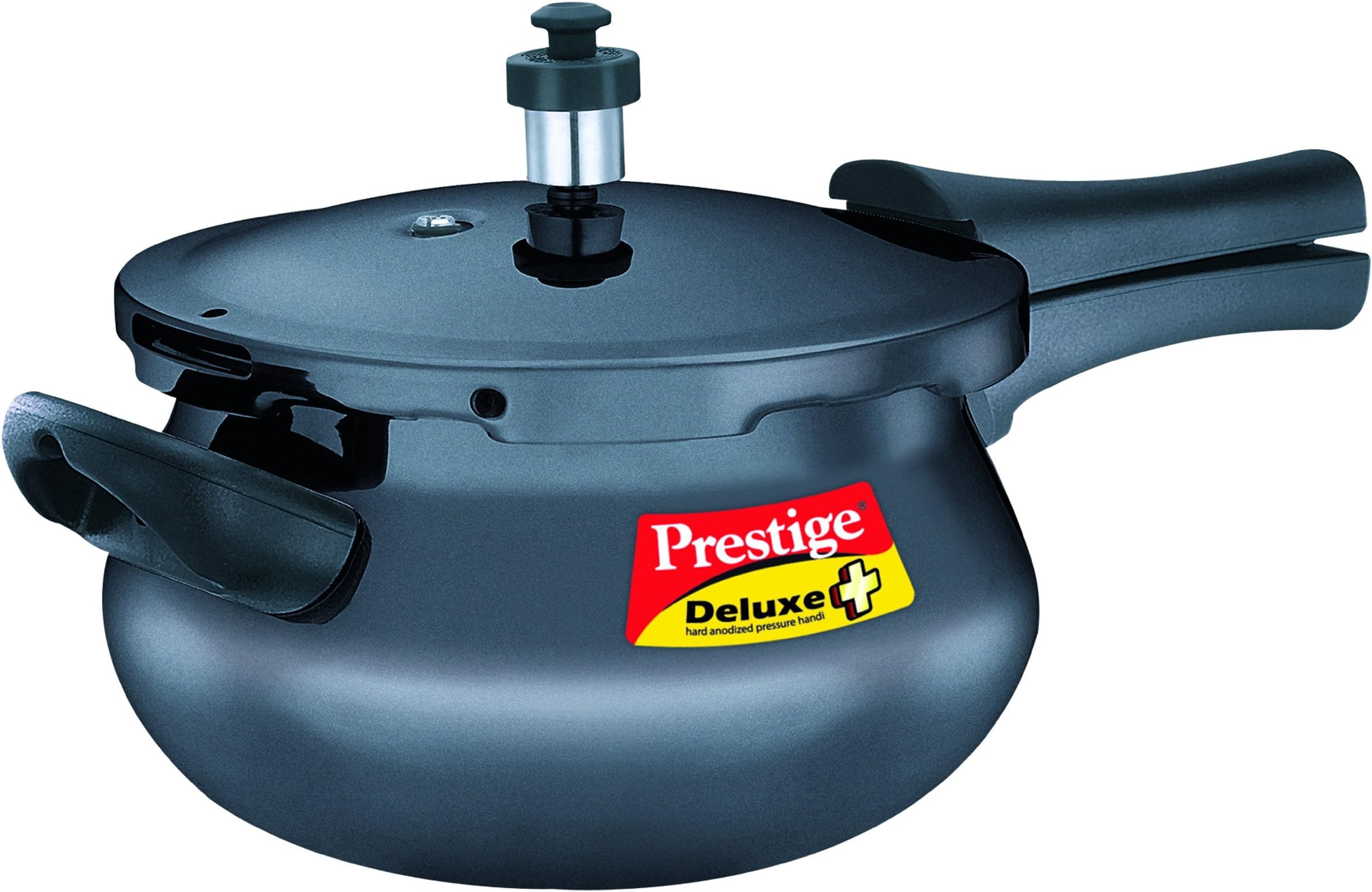 Prestige Deluxe Plus Mini Induction Base Hard Anodized Pressure Handis, 3.3 Litres, Black