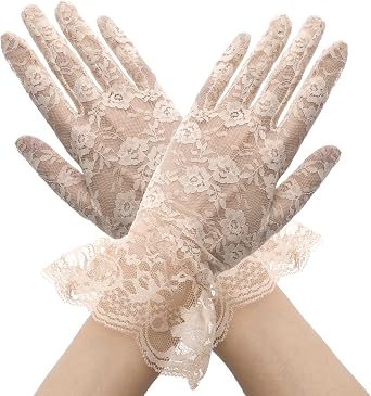 QPIXVB Lace Gloves - Womens Tea Party & Bridal Wedding Gloves