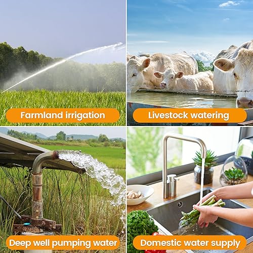 Miniatura 7 de Doppy Bomba sumergible de pozo profundo de 4 pulgadas, 1HP220V60Hz, cabeza de 207 pies33 gpm, con cable eléctrico de 49 pies, con conector NPT de