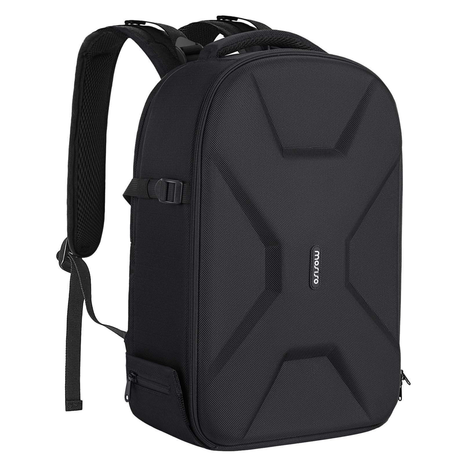MOSISO Plecak na aparat, DSLR/SLR/plecak na aparat fotograficzny z uchwytem na statyw, kieszeń na laptopa 15,6", ochrona przed deszczem, kompatybilny z dronami Canon/Nikon/Sony/DJI Mavic, czarny